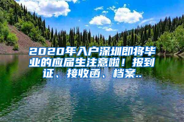 2020年入户深圳即将毕业的应届生注意啦！报到证、接收函、档案..