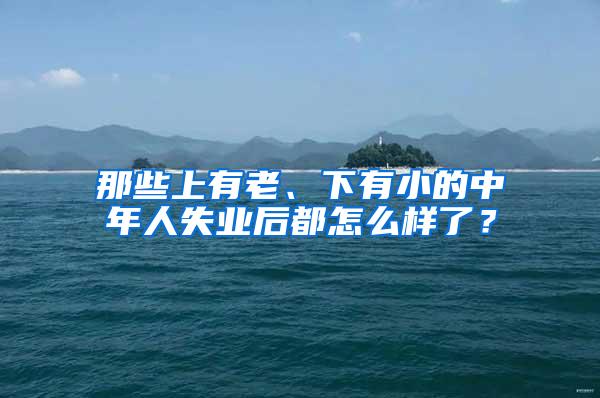 那些上有老、下有小的中年人失业后都怎么样了？