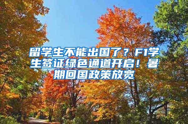 留学生不能出国了？F1学生签证绿色通道开启！暑期回国政策放宽