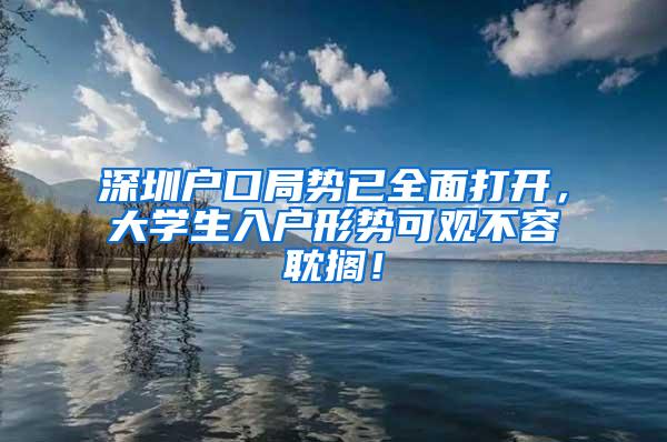 深圳户口局势已全面打开,大学生入户形势可观不容耽搁!