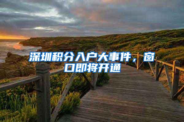 深圳积分入户大事件,窗口即将开通