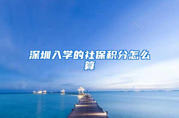深圳入学的社保积分怎么算