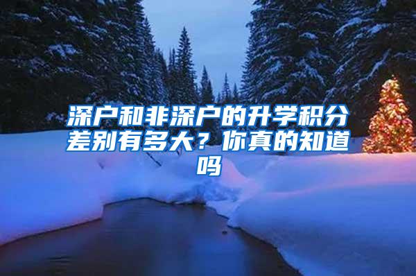 深户和非深户的升学积分差别有多大？你真的知道吗