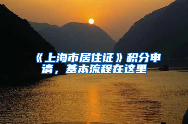 《上海市居住证》积分申请,基本流程在这里