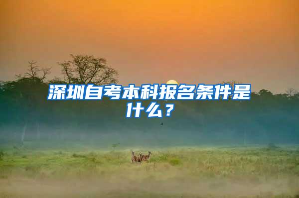 深圳自考本科报名条件是什么？