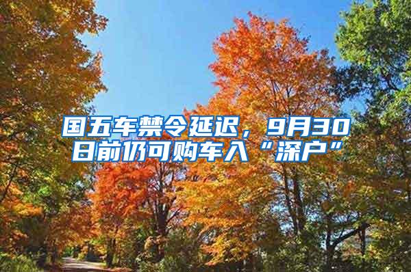 国五车禁令延迟,9月30日前仍可购车入“深户”