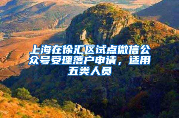 上海在徐汇区试点微信公众号受理落户申请,适用五类人员