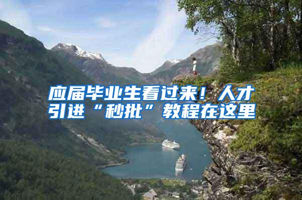 应届毕业生看过来!人才引进“秒批”教程在这里