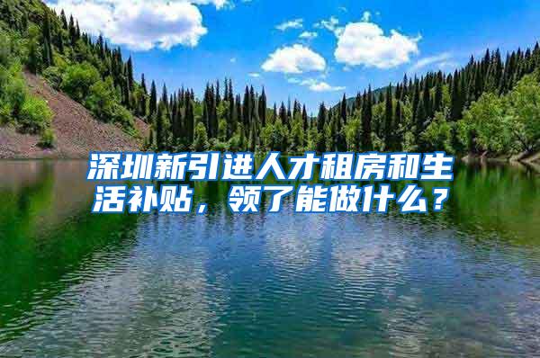 深圳新引进人才租房和生活补贴,领了能做什么?