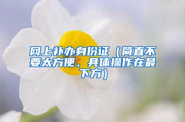 网上补办身份证(简直不要太方便,具体操作在最下方)