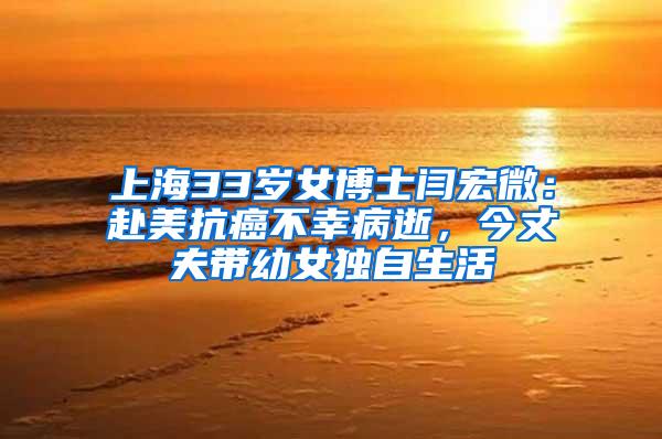 上海33岁女博士闫宏微：赴美抗癌不幸病逝，今丈夫带幼女独自生活