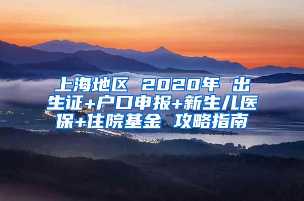 上海地区 2020年 出生证+户口申报+新生儿医保+住院基金 攻略指南