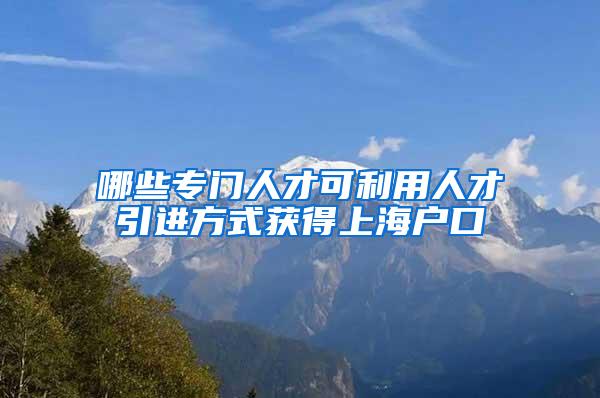 哪些专门人才可利用人才引进方式获得上海户口