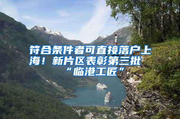 符合条件者可直接落户上海!新片区表彰第三批“临港工匠”