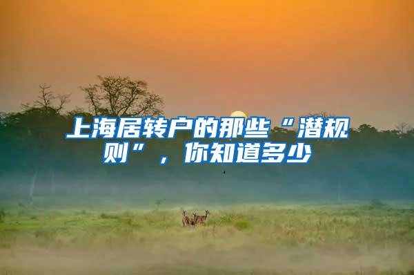 上海居转户的那些“潜规则”,你知道多少