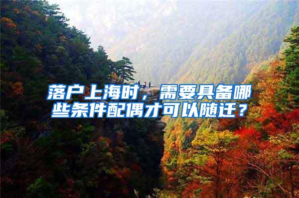 落户上海时,需要具备哪些条件配偶才可以随迁?