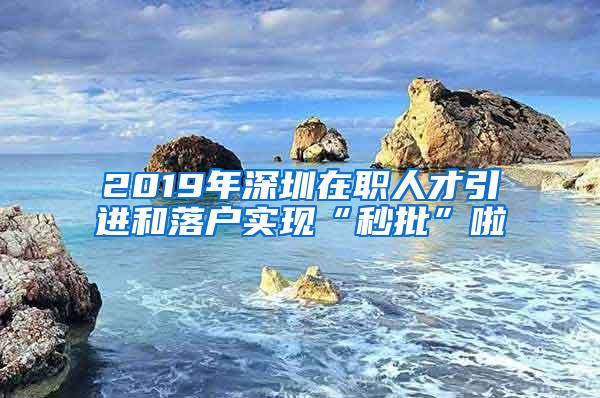 2019年深圳在职人才引进和落户实现“秒批”啦