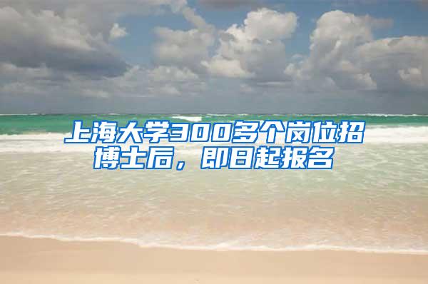 上海大学300多个岗位招博士后,即日起报名