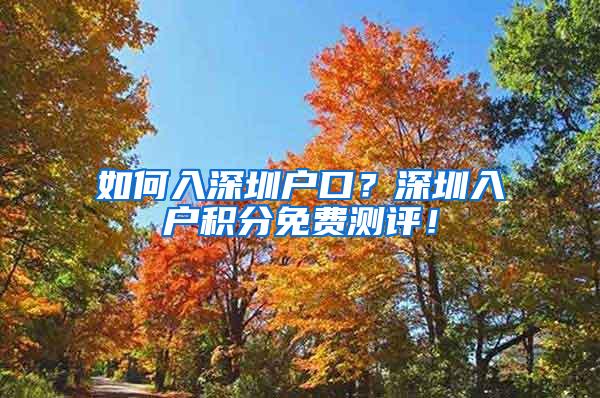 如何入深圳户口？深圳入户积分免费测评！