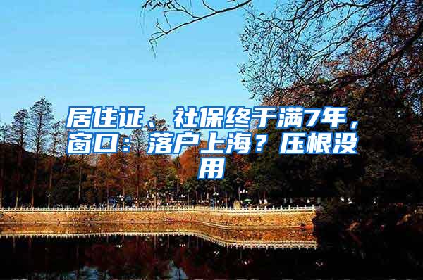 居住证、社保终于满7年，窗口：落户上海？压根没用