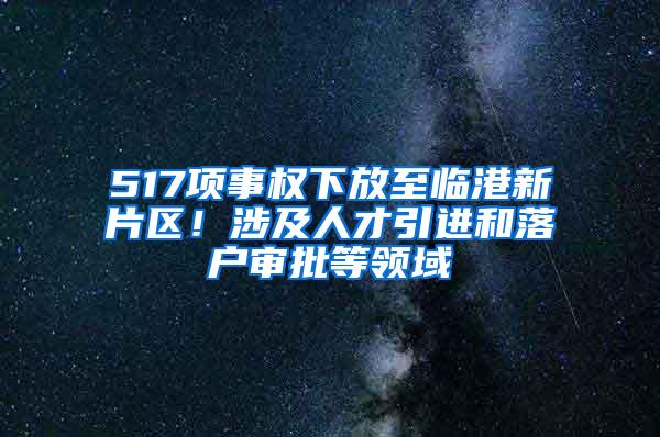 517项事权下放至临港新片区!涉及人才引进和落户审批等领域