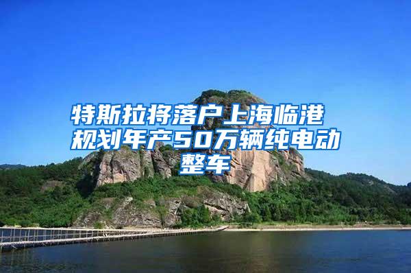 特斯拉将落户上海临港 规划年产50万辆纯电动整车