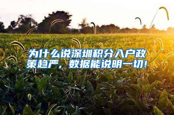 为什么说深圳积分入户政策趋严, 数据能说明一切!