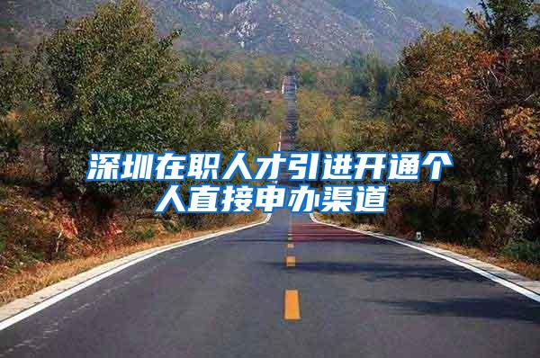 深圳在职人才引进开通个人直接申办渠道