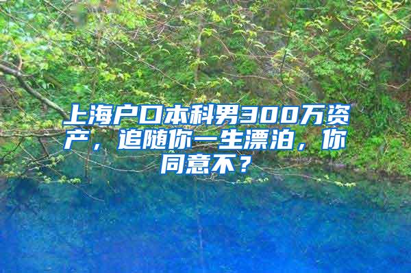 上海户口本科男300万资产，追随你一生漂泊，你同意不？