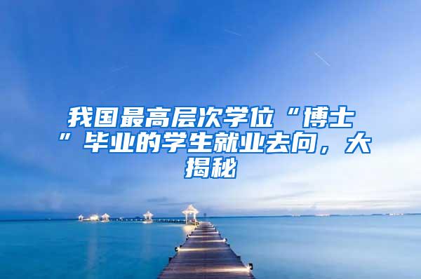 我国最高层次学位“博士”毕业的学生就业去向,大揭秘