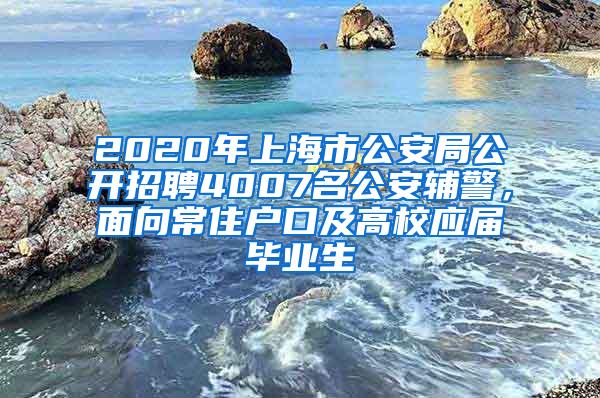 2020年上海市公安局公开招聘4007名公安辅警,面向常住户口及高校应届毕业生