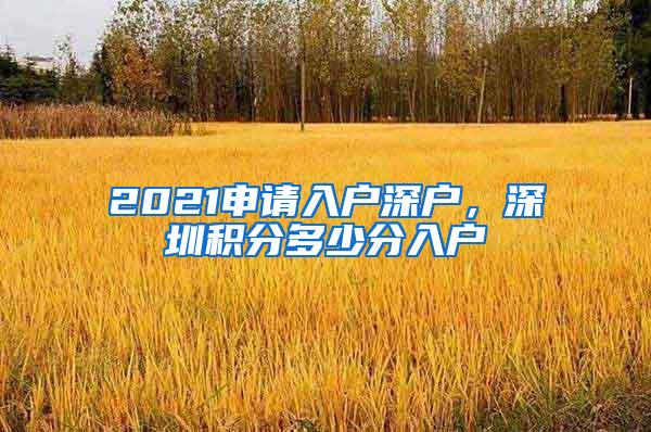 2021申请入户深户，深圳积分多少分入户