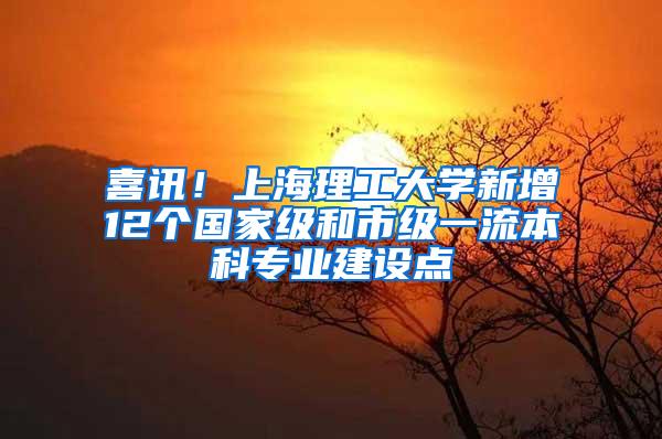 喜讯!上海理工大学新增12个国家级和市级一流本科专业建设点