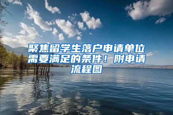 聚焦留学生落户申请单位需要满足的条件!附申请流程图