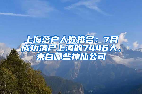 上海落户人数排名：7月成功落户上海的7446人，来自哪些神仙公司