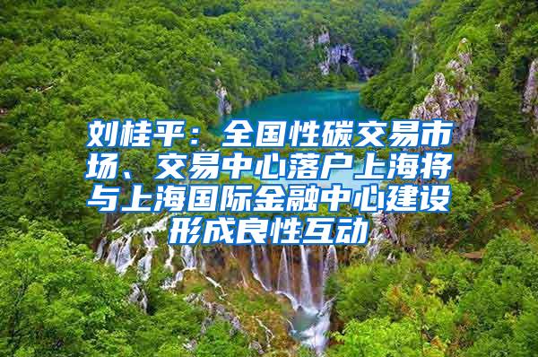 刘桂平:全国性碳交易市场、交易中心落户上海将与上海国际金融中心建设形成良性互动