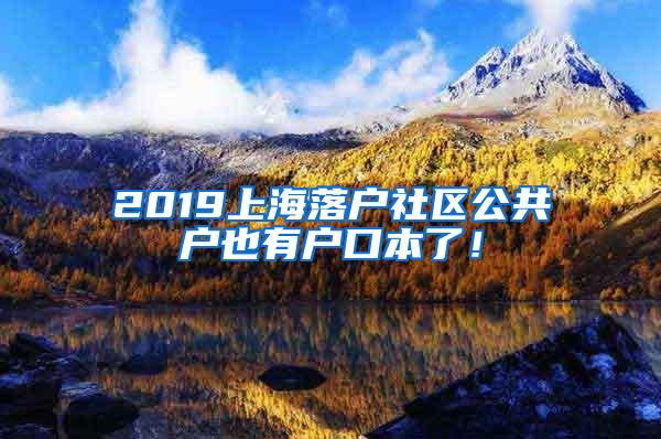 2019上海落户社区公共户也有户口本了!