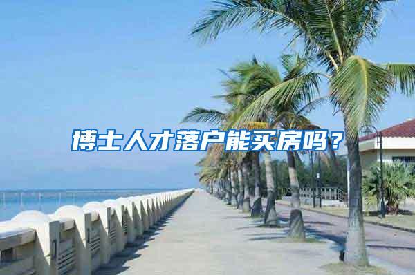 博士人才落户能买房吗?