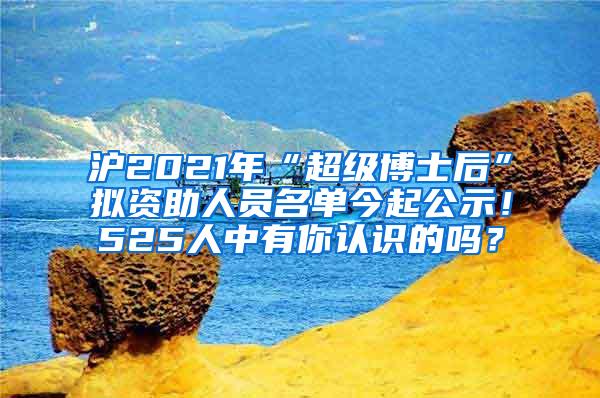沪2021年“超级博士后”拟资助人员名单今起公示!525人中有你认识的吗?