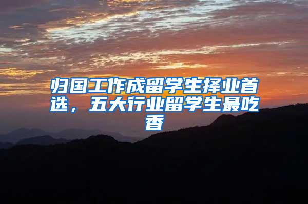 归国工作成留学生择业首选，五大行业留学生最吃香