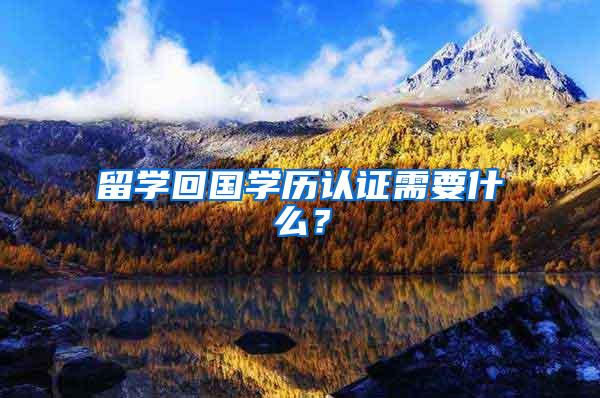 留学回国学历认证需要什么?