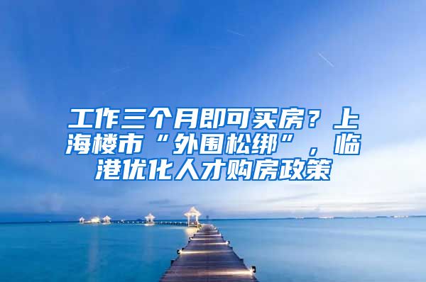工作三个月即可买房？上海楼市“外围松绑”，临港优化人才购房政策