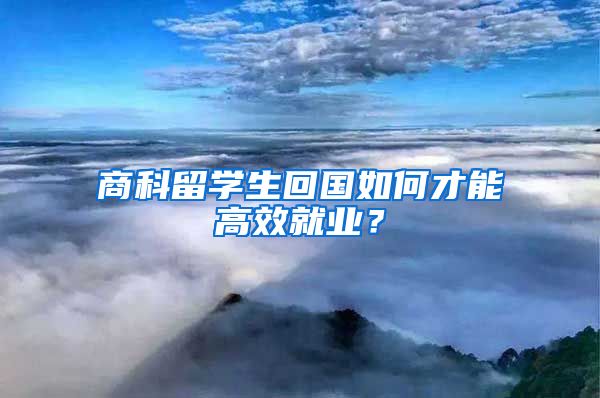 商科留学生回国如何才能高效就业？