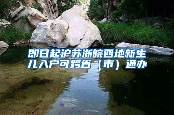 即日起沪苏浙皖四地新生儿入户可跨省（市）通办