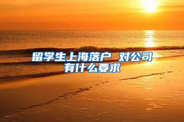 留学生上海落户 对公司有什么要求