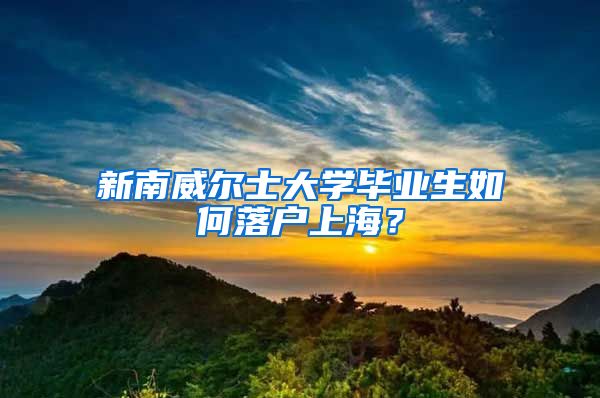 新南威尔士大学毕业生如何落户上海?