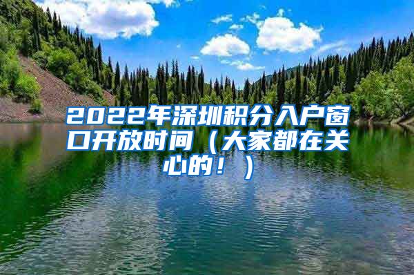 2022年深圳积分入户窗口开放时间（大家都在关心的！）