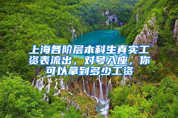 上海各阶层本科生真实工资表流出，对号入座，你可以拿到多少工资