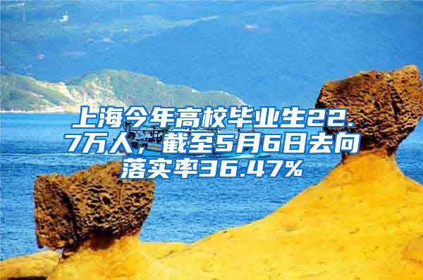 上海今年高校毕业生22.7万人，截至5月6日去向落实率36.47%