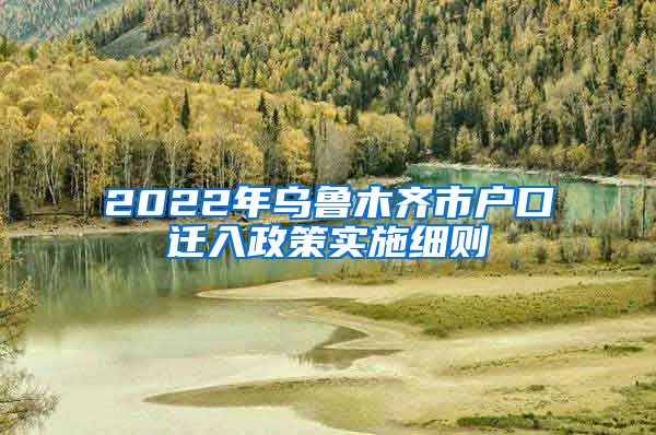2022年乌鲁木齐市户口迁入政策实施细则